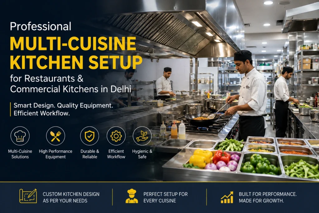 Multi-Cuisine Commercial Kitchen Setup in Delhi